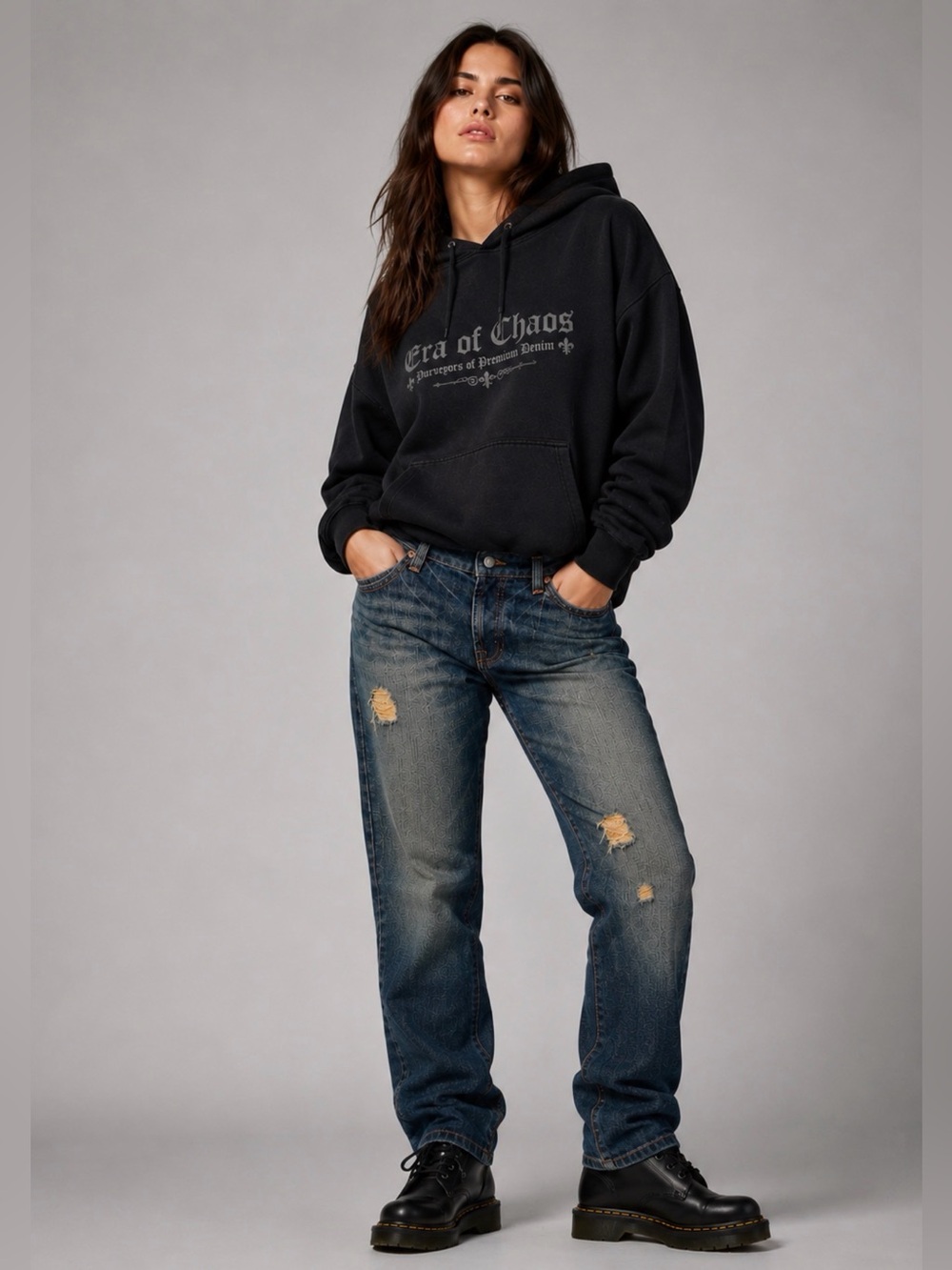 LF Era of Chaos Karl Dead stock Y2K Distressed Denim Jeans 30x30 NWT Made USA